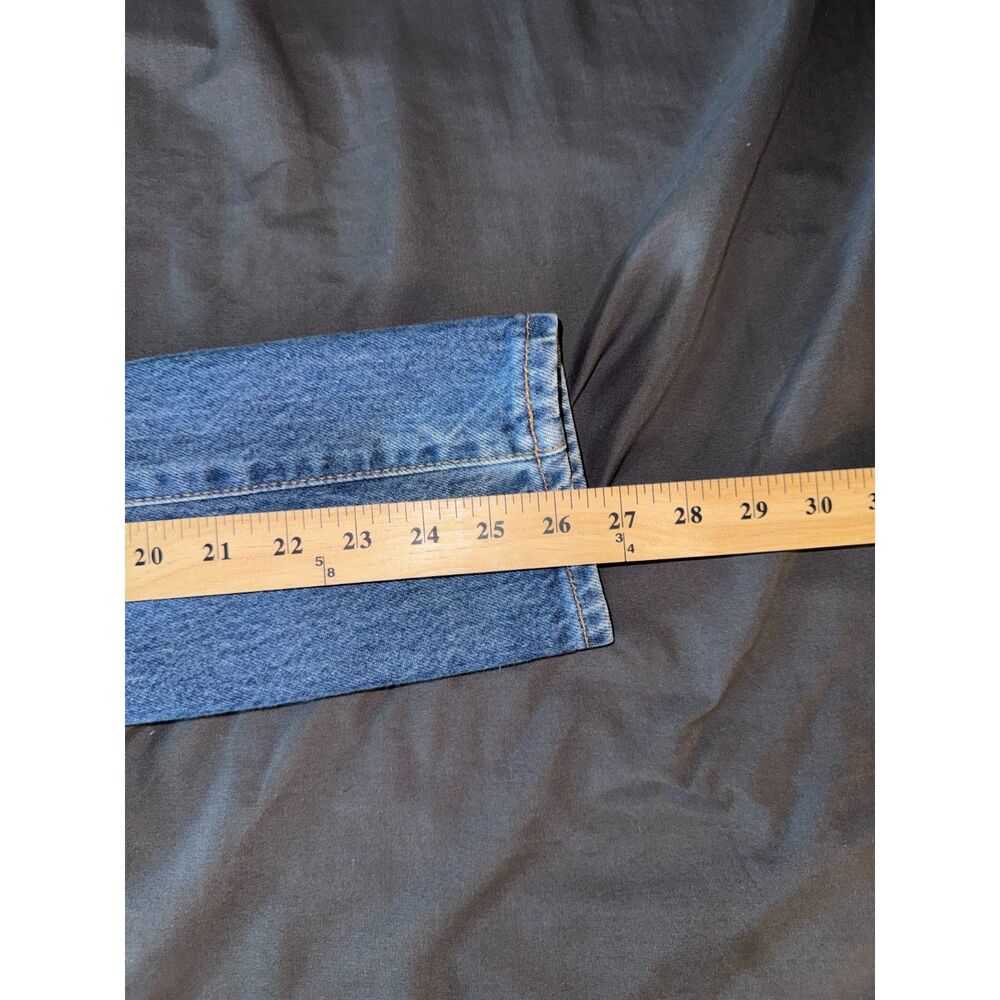 Vintage Levi's 501xx Mens W33 100% Cotton Dark Wash Button Fly Jeans (Hemmed) - Picture 10 of 11